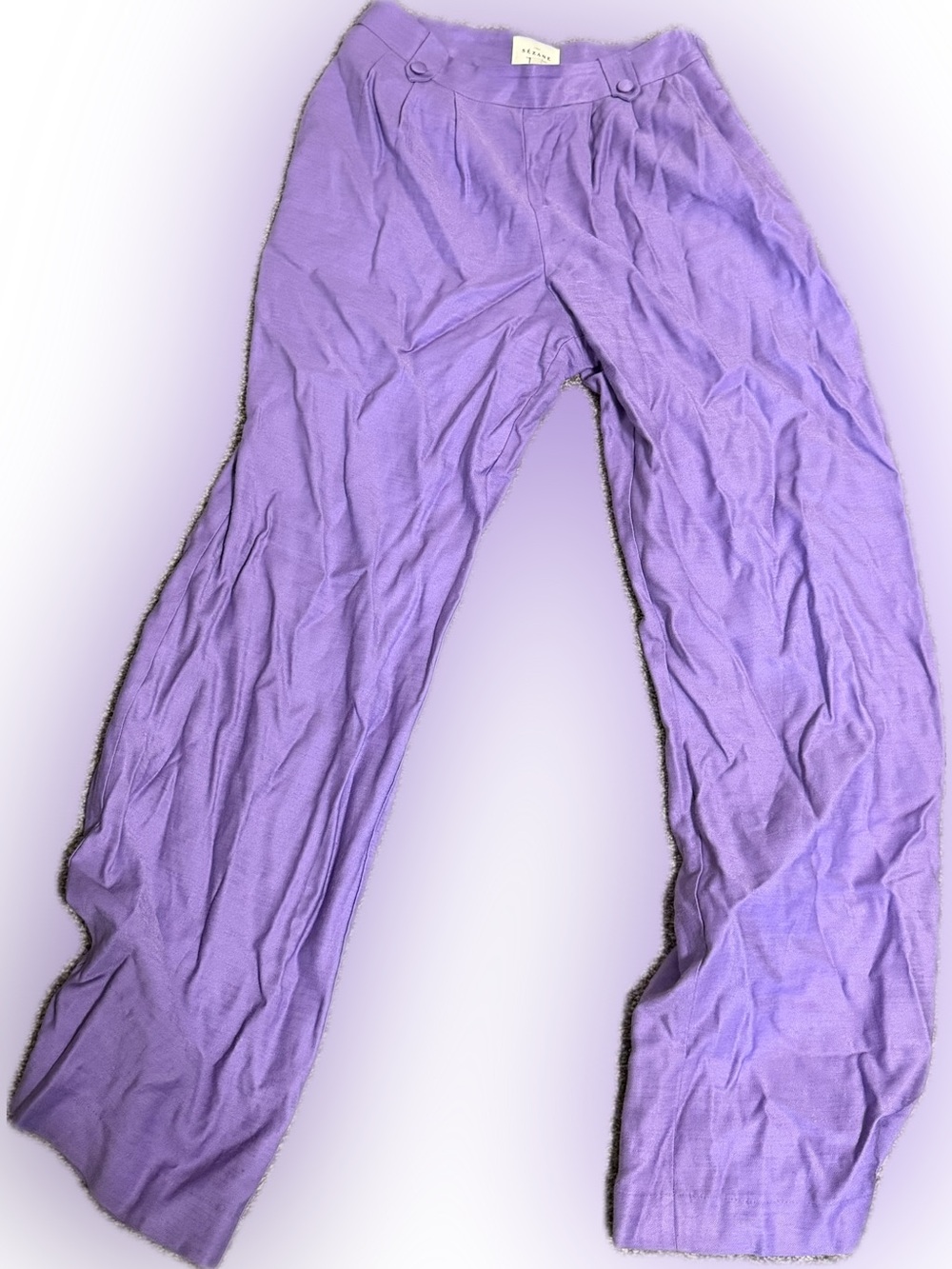 Sezane Loulou Lavender Wide-Leg Trousers - Picture 2 of 4